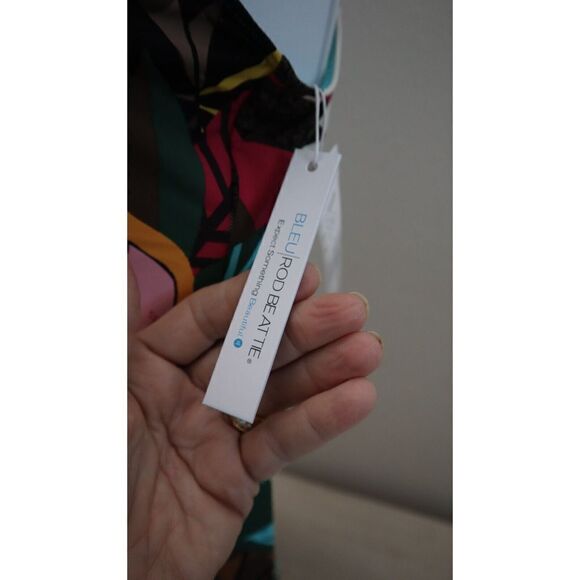 Bleu by Rod Beattie Sz 10 Multi Lace-Up Over-the-Shoulder 1-Piece Swimsuit $129 - Picture 10 of 16